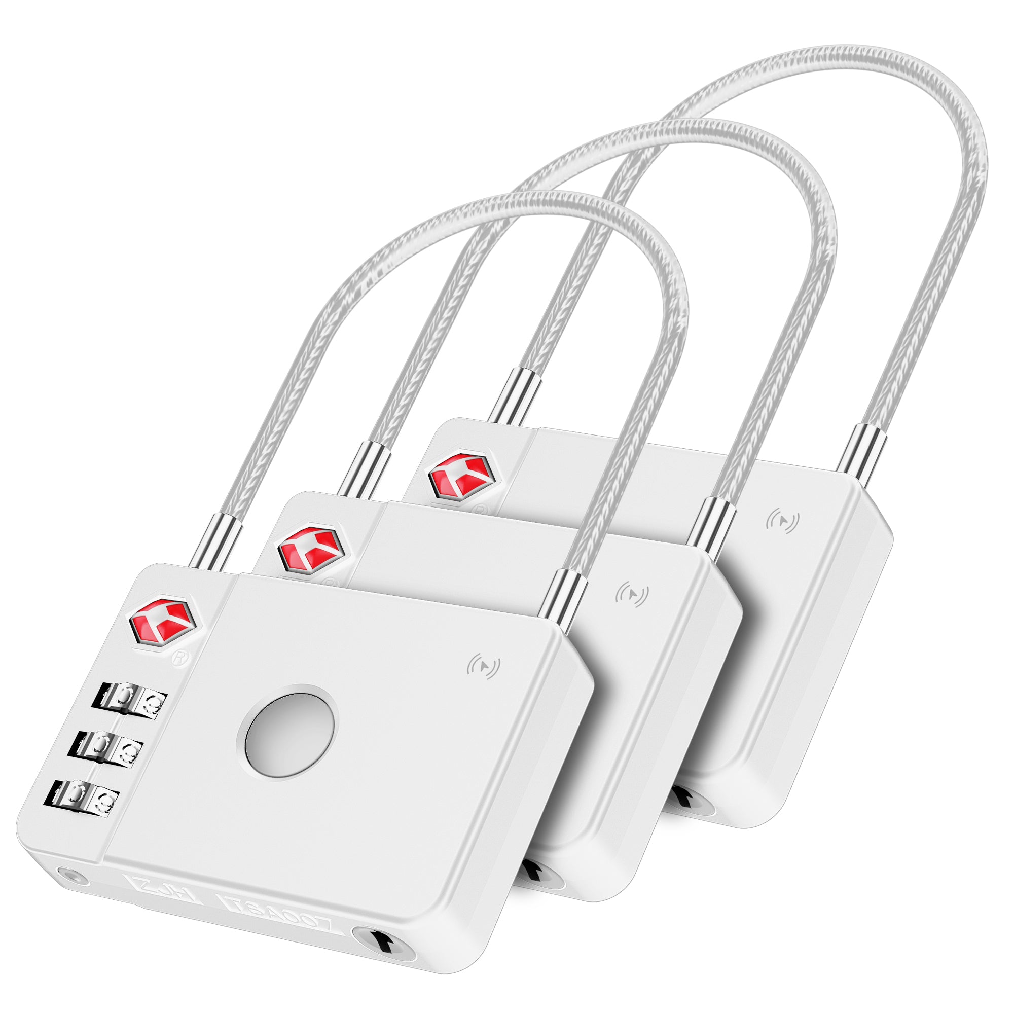 MiLock - World First TSA Approved Luggage Tracker Works with Apple Find My - White -