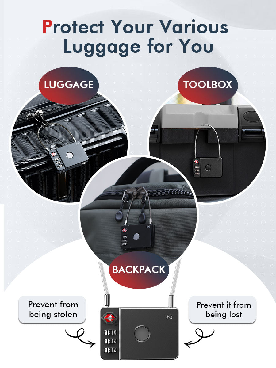 MiLi MiLock cadenas localisateur tracker sécurité bagages - Noir