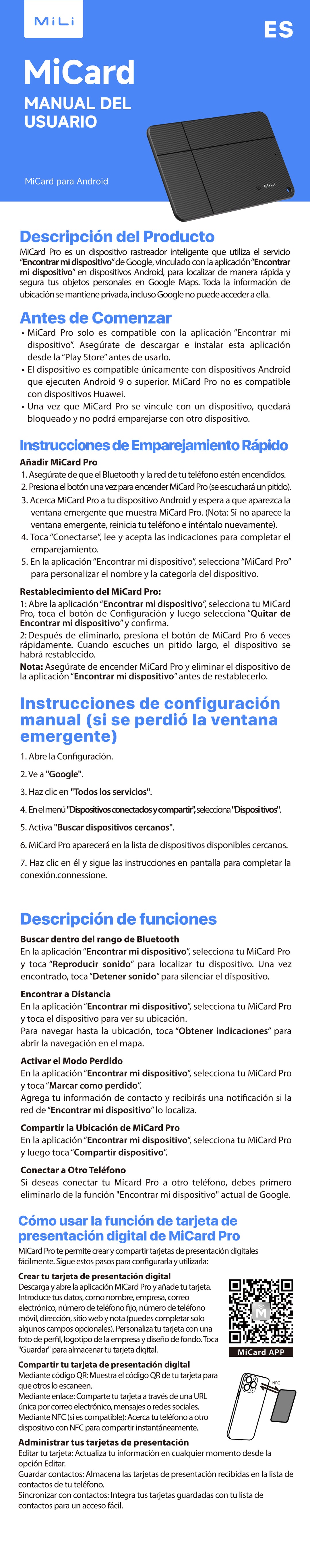 Manual de MiCard Pro Android en español – MiLi