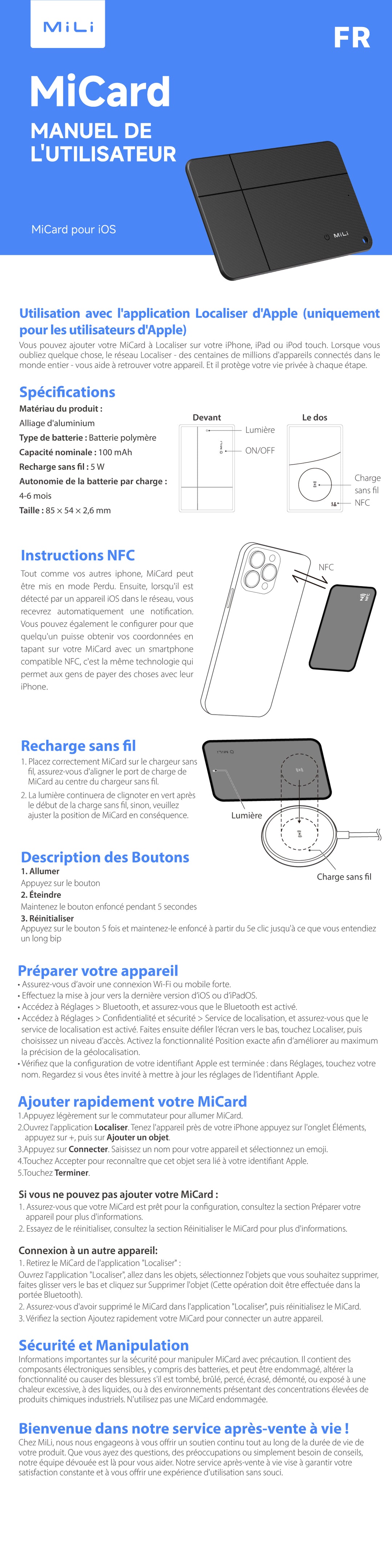 MiCard Pro iOS Manual fr – MiLi