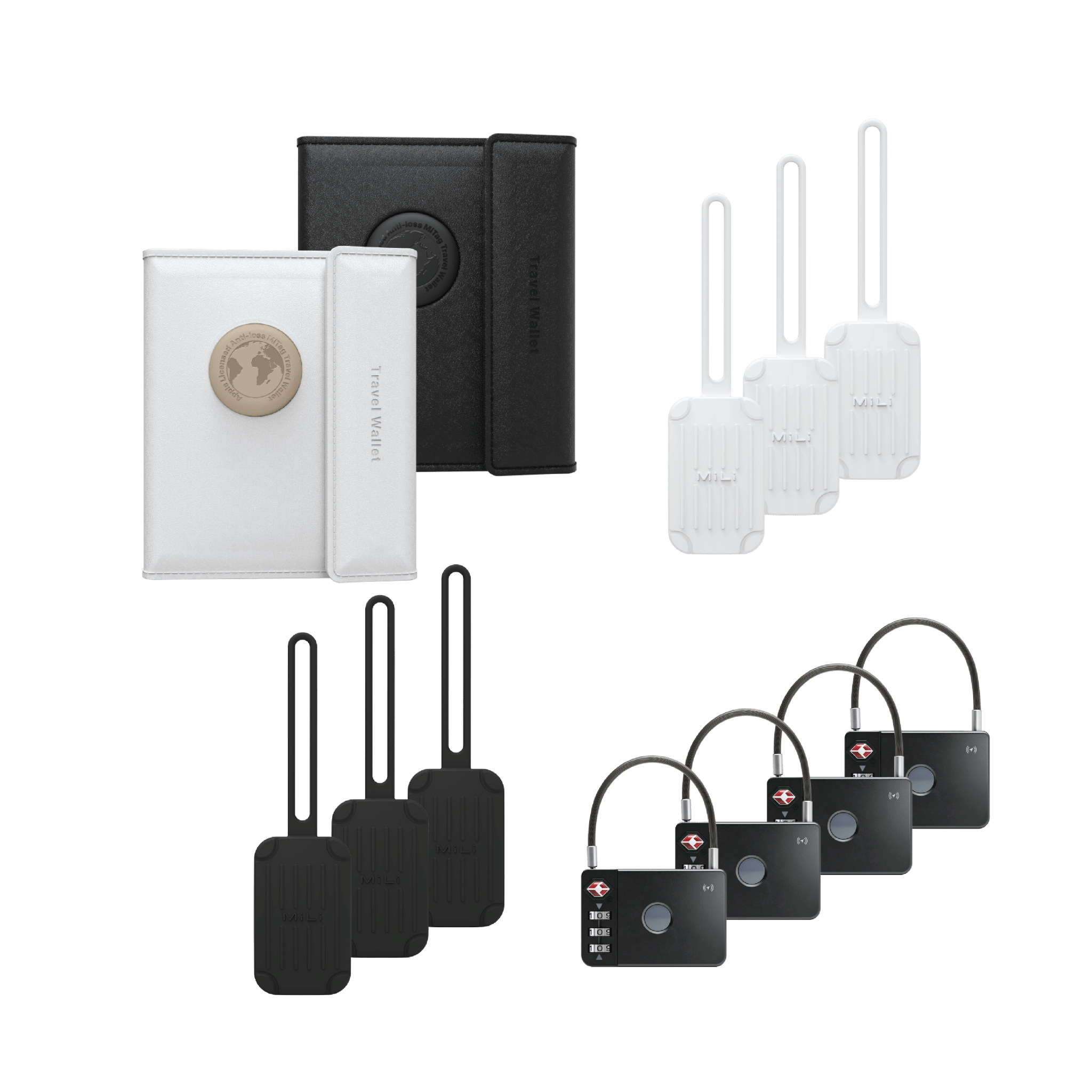 Family Travel Bundle: MiBook x2, MiLock x4, Luggage Tag x6 - MiLi