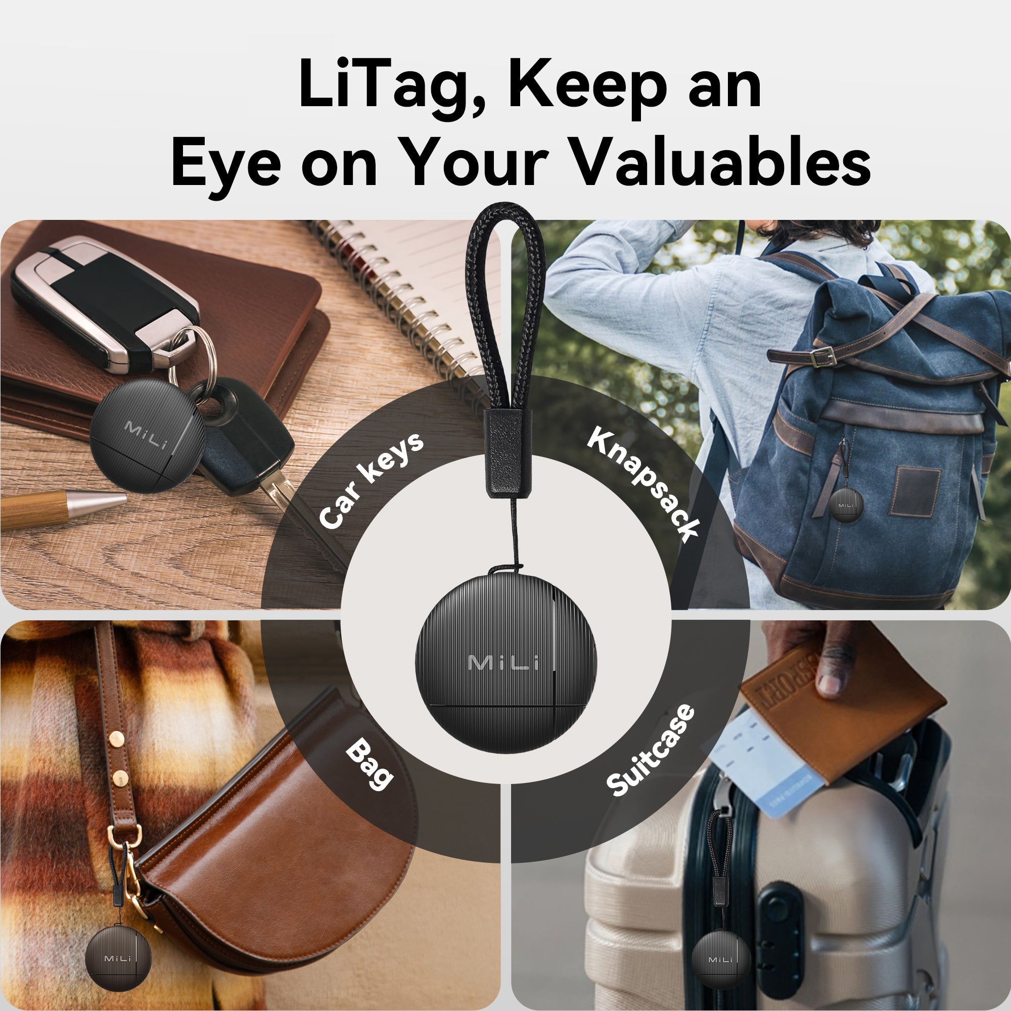 LiTag - Android Item Finder with Lanyard Works with Google's Find My Device - MiLi