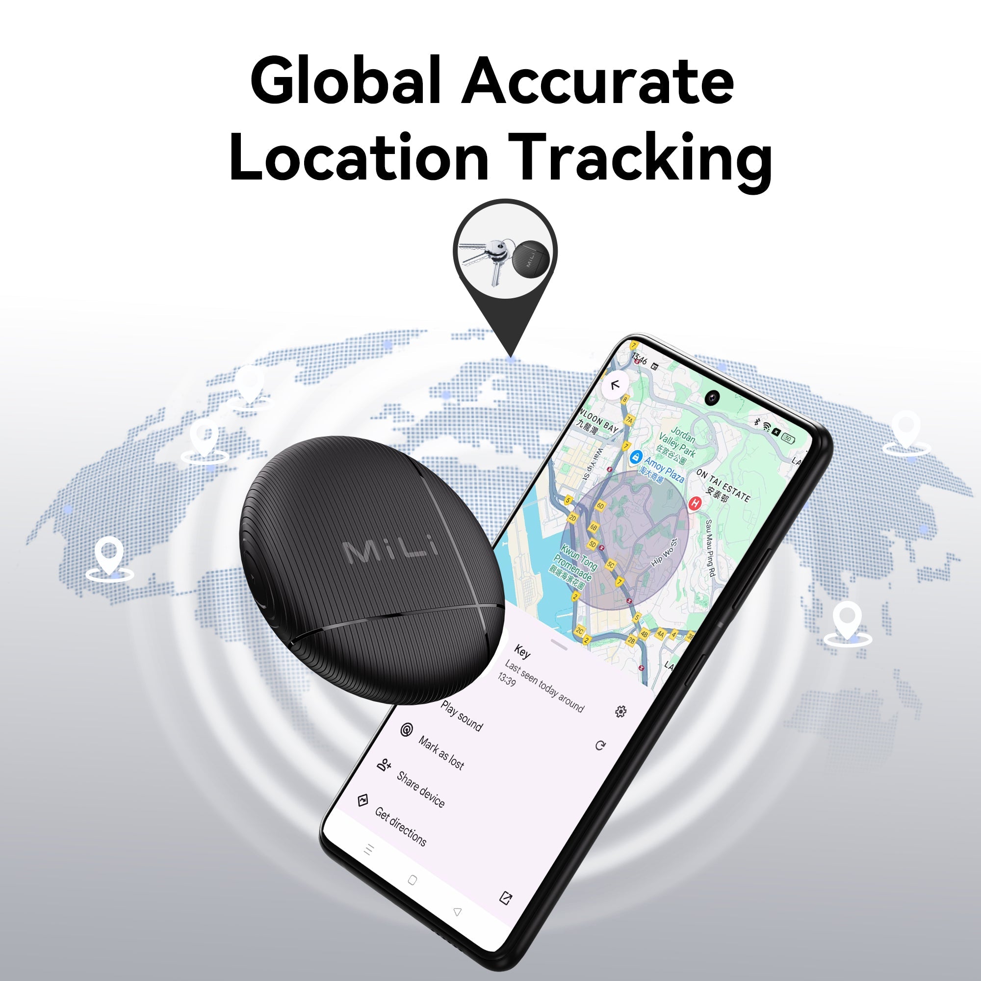 LiTag - Android Item Finder with Lanyard Works with Google's Find My Device - MiLi