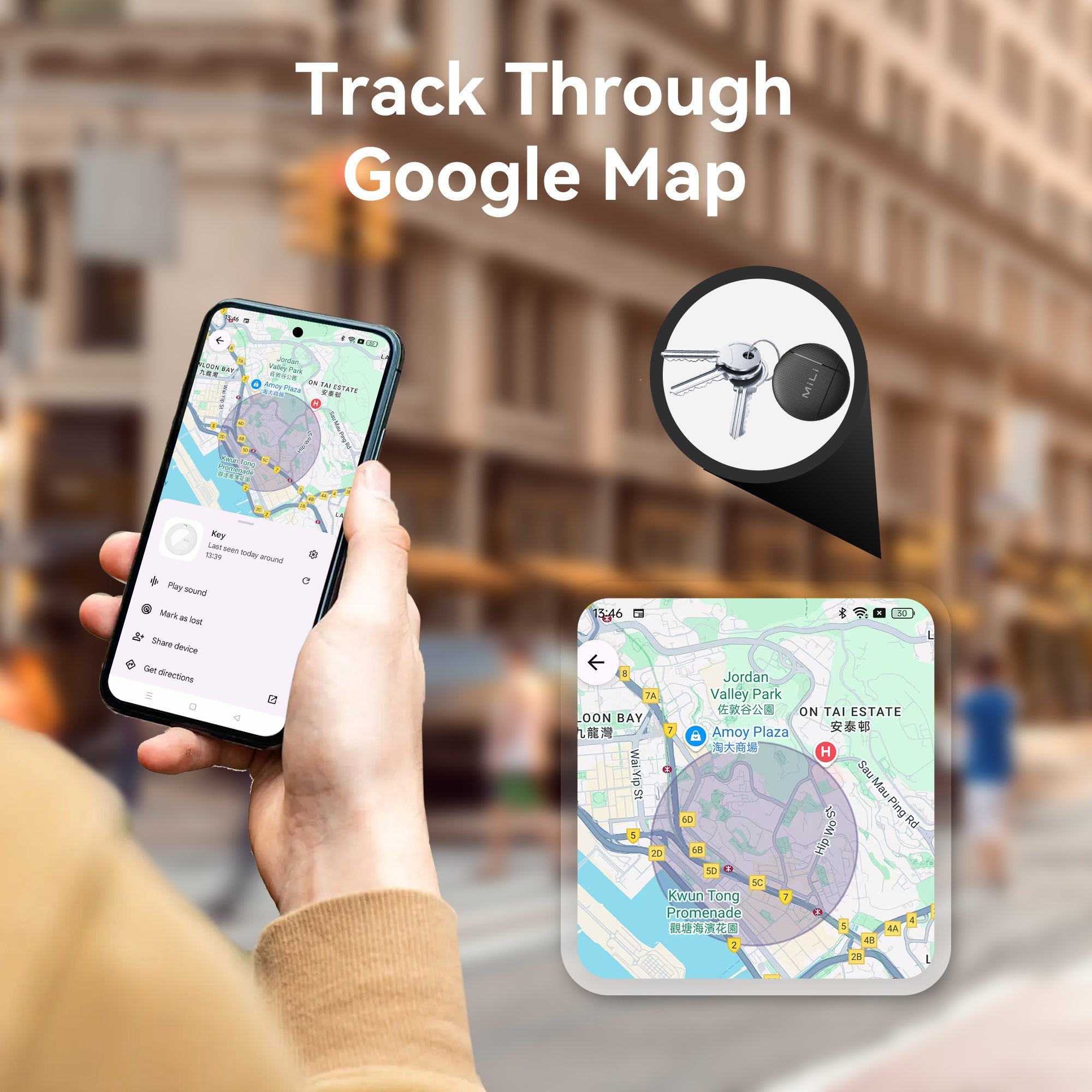 LiTag - Android Item Finder with Lanyard Works with Google's Find My Device - MiLi