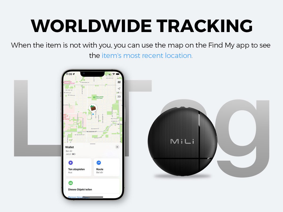 LiTag - Apple Licensed Item Finder with Lanyard Works with Apple Find My - MiLi