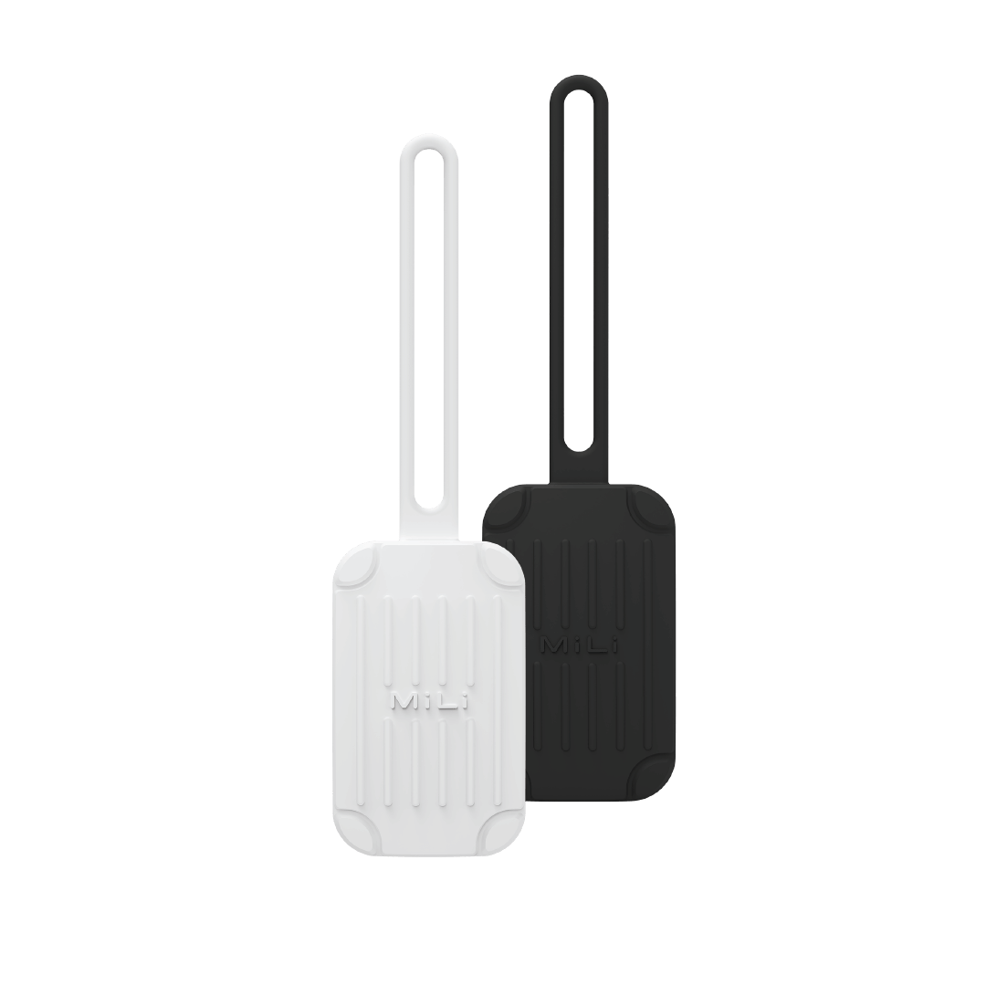 Luggage Tag - Trackable Suitcase Tag (Black and White) - 2 Pack - MiLi