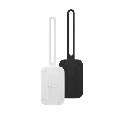 Luggage Tag - Trackable Suitcase Tag (Black and White) - 2 Pack - MiLi