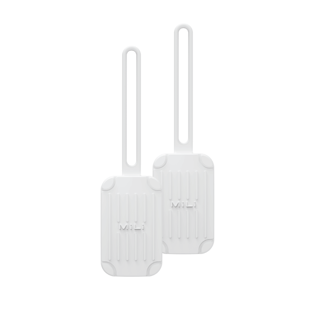 Luggage Tag - Trackable Suitcase Tag (White) - 2 Pack - MiLi