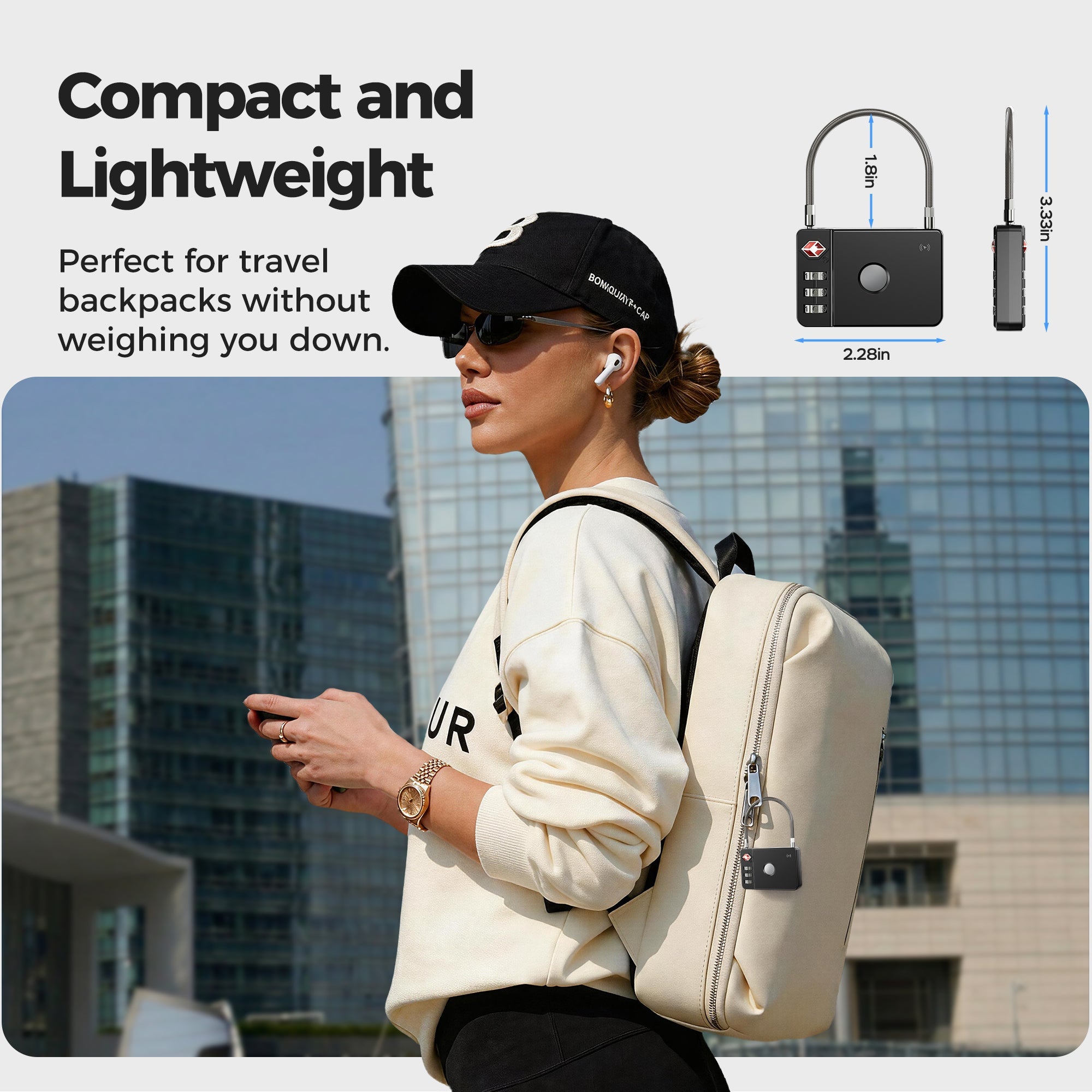 backpack travel lock Forge Heavy Duty Dual-Access TSA (Key & Combination Code) approved luggage lock meets official master key standards Smart Travel Lock-Secure & Track