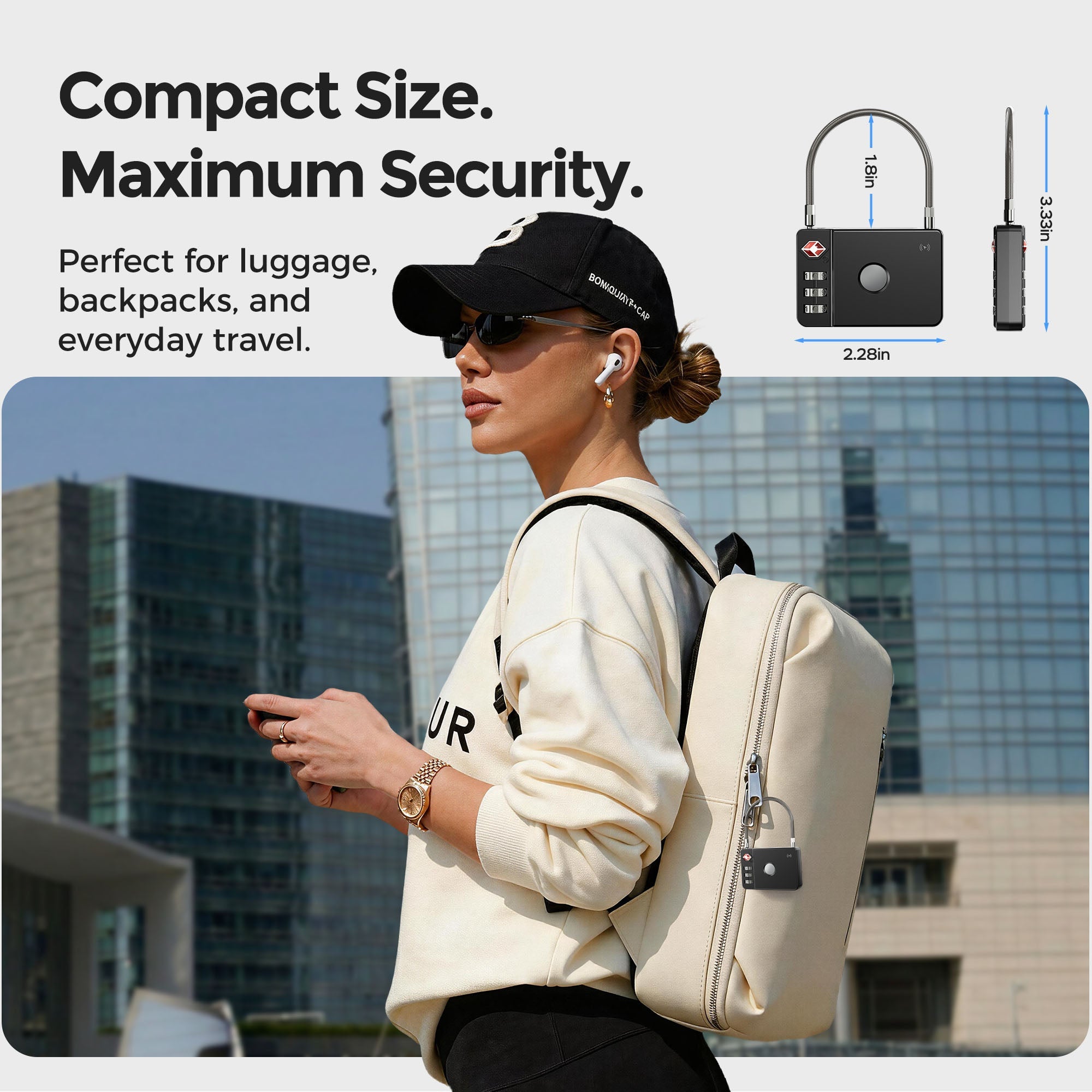compact smart luggage lock designed for backpacks suitcases and everyday travel security protection