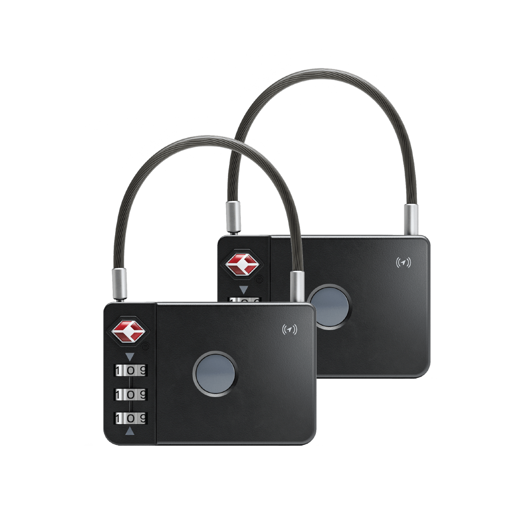 MiLock - TSA Certified Trackable Luggage Lock (Black) - 2 Pack - MiLi