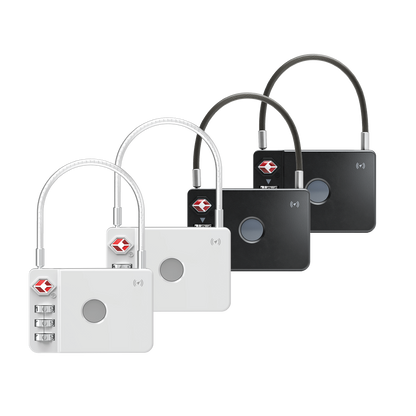 MiLock  - TSA Certified Trackable Luggage Lock (Black and White) - 4 Pack