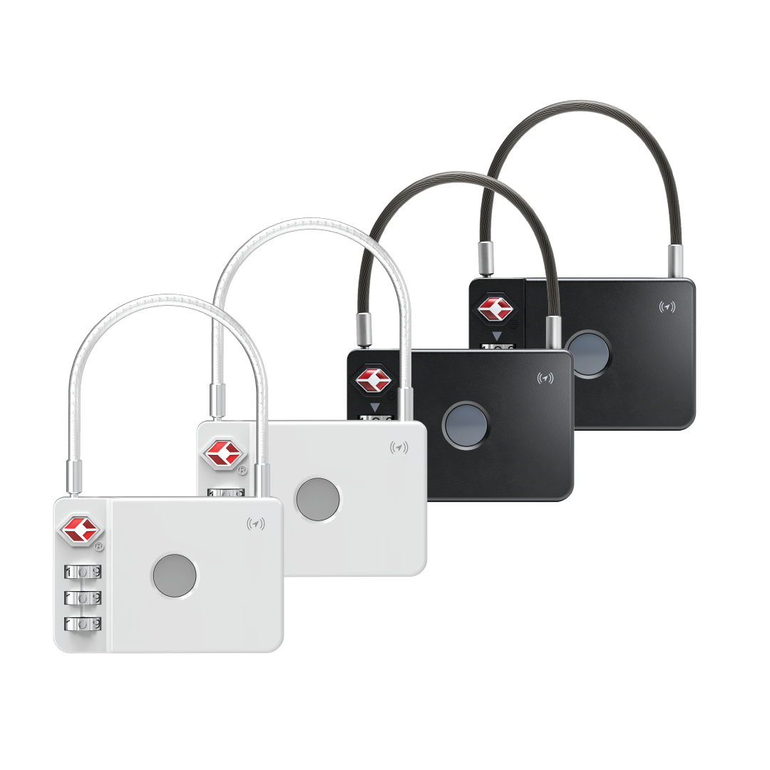 MiLock - TSA Certified Trackable Luggage Lock 4x (Black+White)