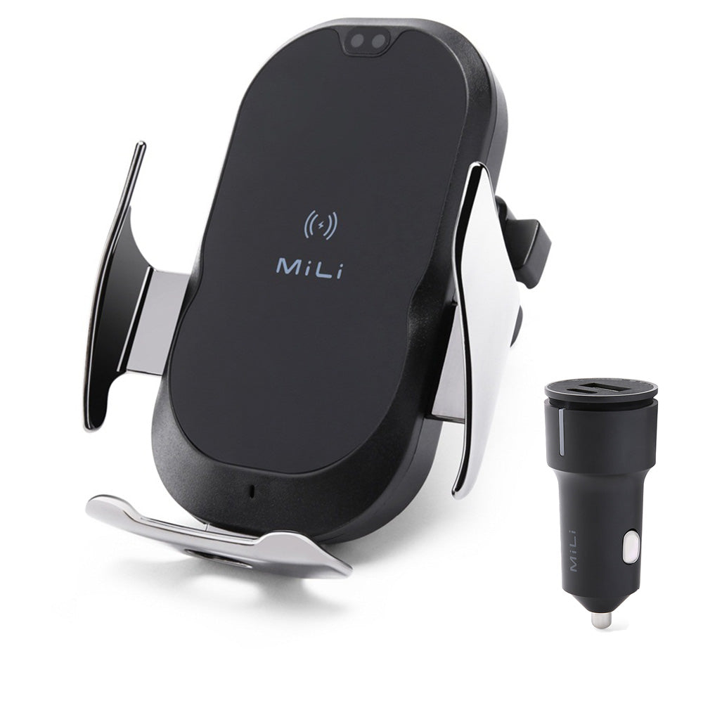 MiLi Carmate IV 15W Qi Fast Charging, Auto-Clamping, 360° rotation, Easy to install, Wireless Charging
